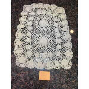 Vintage Handmade Lace Doily Rectangle 17"x12"Set of 2